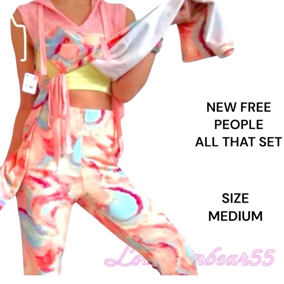 FREE PEOPLE MOVEMENT ALL THAT BRIGHT OPEN SIDE 2 PIECE SET NEW W/TAGS SZ MEDIUM - Picture 4 of 10